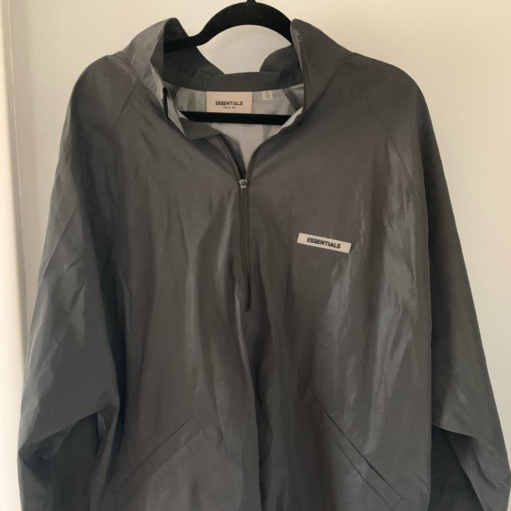 Fear Of God ESSENTIALS Summer Half Zip Track Jacket Black Men's Size Large